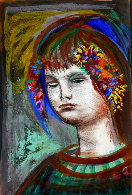 Girl 1940 27x20 Works on Paper (not prints) by Josef Presser