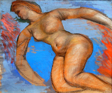 Nude 1950 26x31 Original Painting - Josef Presser Nude 1950 26x31 Original Painting - Josef Presser