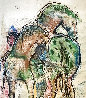 Horses and Figure 1950 43x31 HS - Huge Works on Paper (not prints) by Josef Presser - 2