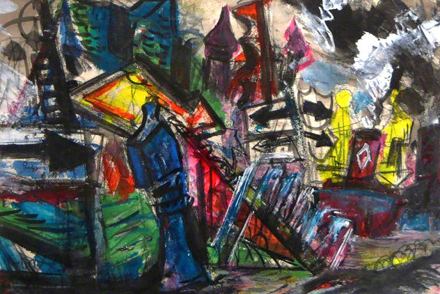 Shipyard 1950 22x27 HS Works on Paper (not prints) by Josef Presser