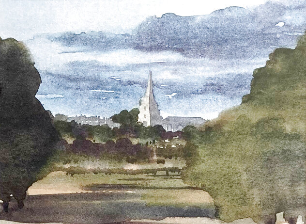 Tetbury Church from Highgrove House 1998 - England Limited Edition Print by  King Charles III