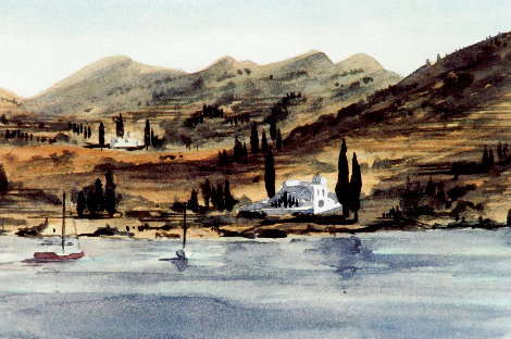Greek Island Fishing Boat  and Greek Landscape Summer Set of 2 1999 - Huge - Greece Limited Edition Print -  King Charles III