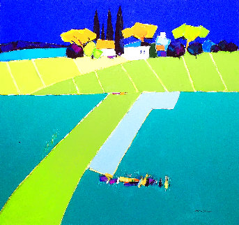European Landscape 2011 37x39 Original Painting - Adrian Prisecaru European Landscape 2011 37x39 Original Painting - Adrian Prisecaru