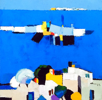 Santorini 2011 16x16 Original Painting - Adrian Prisecaru Santorini 2011 16x16 Original Painting - Adrian Prisecaru