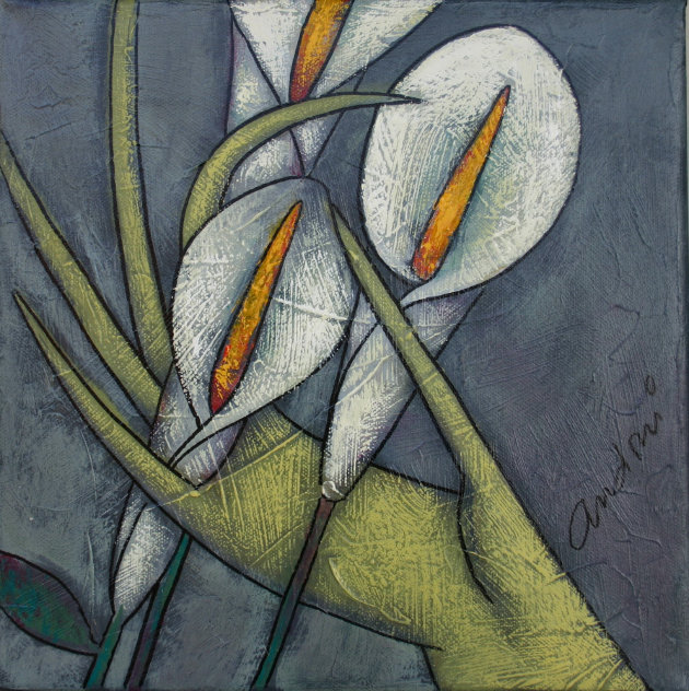 Calla Lily 2000 10x10 Original Painting by Andrei Protsouk