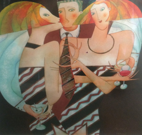 Play With a Tie 2004 36x30 Original Painting - Andrei Protsouk