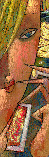 Champagne 2019 on wood 9x3 Original Painting - Andrei Protsouk Champagne 2019 on wood 9x3 Original Painting - Andrei Protsouk
