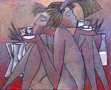 Au Lait 2019 8x10 Original Painting - Andrei Protsouk Au Lait 2019 8x10 Original Painting - Andrei Protsouk