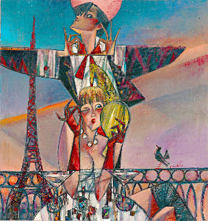 Reflections of Paris 2018 34x36 Super Huge Original Painting - Andrei Protsouk Reflections of Paris 2018 34x36 Super Huge Original Painting - Andrei Protsouk