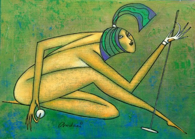 Golfer 2012 9x13 Original Painting by Andrei Protsouk Golfer 2012 9x13 Original Painting by Andrei Protsouk