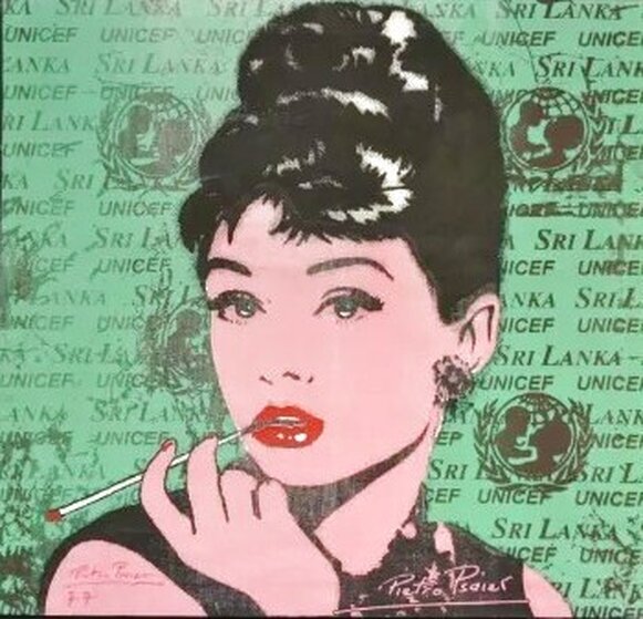 Audrey Hepburn AP 2007 Limited Edition Embellished Mixed Media on ...