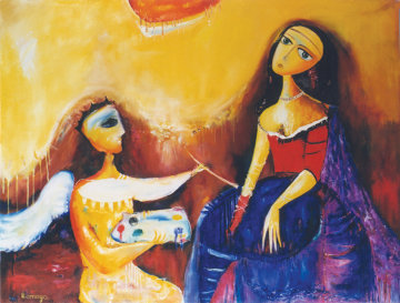 Arist and Model 10x11 Original Painting - Romaya Puchman Arist and Model 10x11 Original Painting - Romaya Puchman