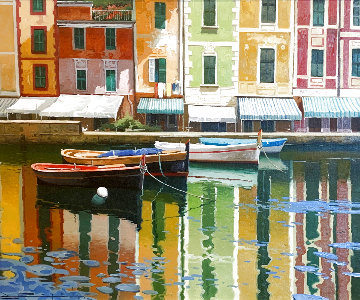 Facanas De La Calata Porto 1997 30x34 Original Painting - Ramon Pujol Facanas De La Calata Porto 1997 30x34 Original Painting - Ramon Pujol