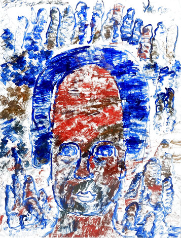 Young Angel 1995 -  29x19 Original Painting - Purvis Young