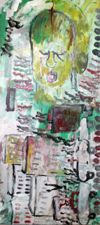 Warrior 1990 46x18 Super Huge Original Painting - Purvis Young Warrior 1990 46x18 Super Huge Original Painting - Purvis Young