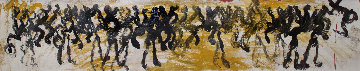 Street Dance 1995 14x50 Huge Original Painting - Purvis Young