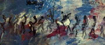 Untitled Painting 21x41 Original Painting - Purvis Young
