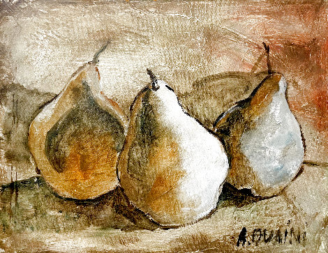 3 Little Pears 1998 16x20 Original Painting - Alicia Quaini