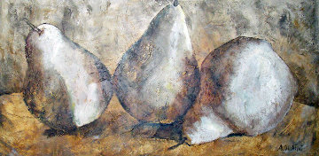 Three Pears 41x77 Huge Original Painting - Alicia Quaini