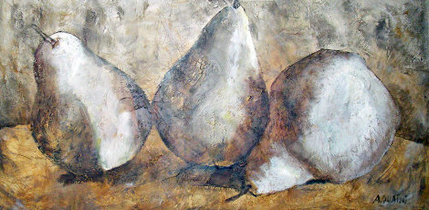 Three Pears 41x77 Huge Mural Size Original Painting - Alicia Quaini