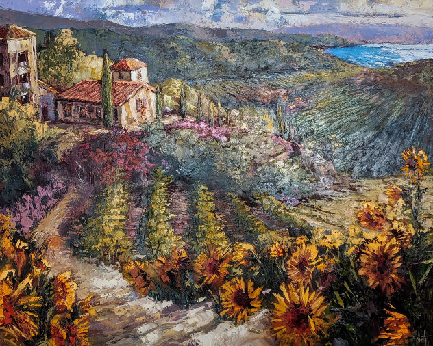 Sunflowers of Tuscany 2003 50x60 Huge Original Painting by Steve Quartly