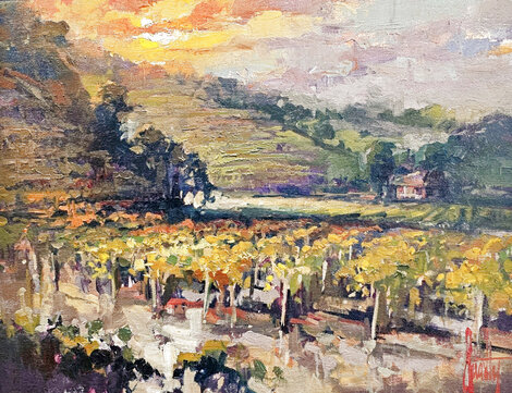 Napa Sunset 2008 24x28 - California Original Painting - Steve Quartly