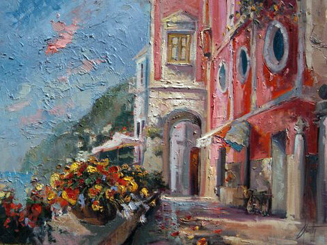 Palazzo Sazzo 30x40 - Italy Original Painting - Steve Quartly