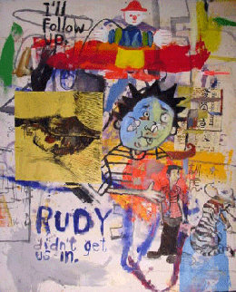 Rudy (From the Phone Note Series) 1998 72x54 Signed Twice Original Painting - William Quigley