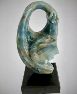 Embrace Blue Onyx Unique Sculpture 21 in Sculpture - Anthony Quinn
