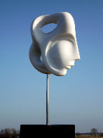 Indian Beauty Unique Carerra Marble Sculpture 11 in plus base Sculpture by Anthony Quinn - 3 Indian Beauty Unique Carerra Marble Sculpture 11 in plus base Sculpture by Anthony Quinn - 3
