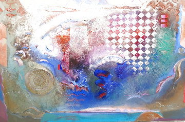 Coconut Grove III 1990 72x96 Super Huge Original Painting - Richard Quinn Coconut Grove III 1990 72x96 Super Huge Original Painting - Richard Quinn