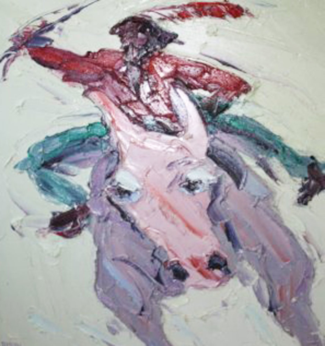 Whooping It Up 1987 38x36 Original Painting by Jim Rabby Whooping It Up 1987 38x36 Original Painting by Jim Rabby