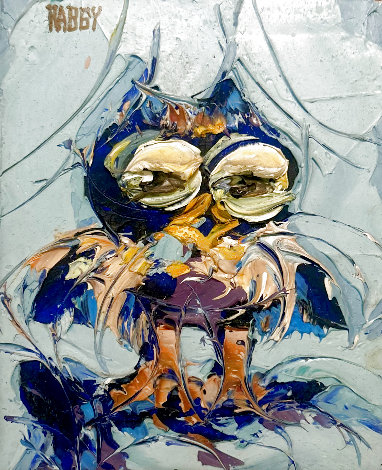 Owl 1972 17x14 Original Painting - Jim Rabby