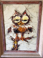This Looks Like a Girl Owl to Me 1972 17x21 Original Painting by Jim Rabby - 1