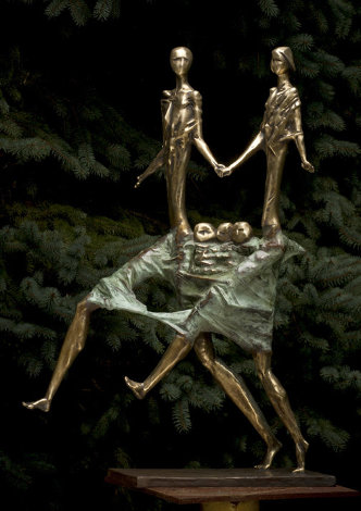 Family Bronze Sculpture 1998 32 in Sculpture - Semion Rabinkov