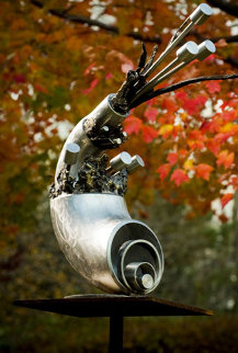 Fish Bronze and Stainless Steel Sculpture 2008 25 in Sculpture - Semion Rabinkov Fish Bronze and Stainless Steel Sculpture 2008 25 in Sculpture - Semion Rabinkov