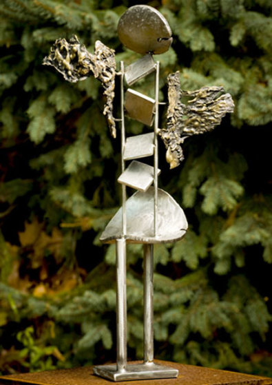 Nicka Bronze and Stainless Steel Sculpture 2008 35 in Sculpture by Semion Rabinkov Nicka Bronze and Stainless Steel Sculpture 2008 35 in Sculpture by Semion Rabinkov