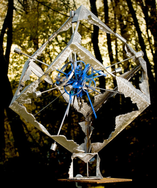 Blue Explosion (From Meteorite Series) Bronze Sculpture 2008 42x42x36 Sculpture by Semion Rabinkov