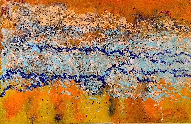 Pulsating Rhythms 2018 58x75 Super Huge Original Painting by Chitra Ramanathan Pulsating Rhythms 2018 58x75 Super Huge Original Painting by Chitra Ramanathan