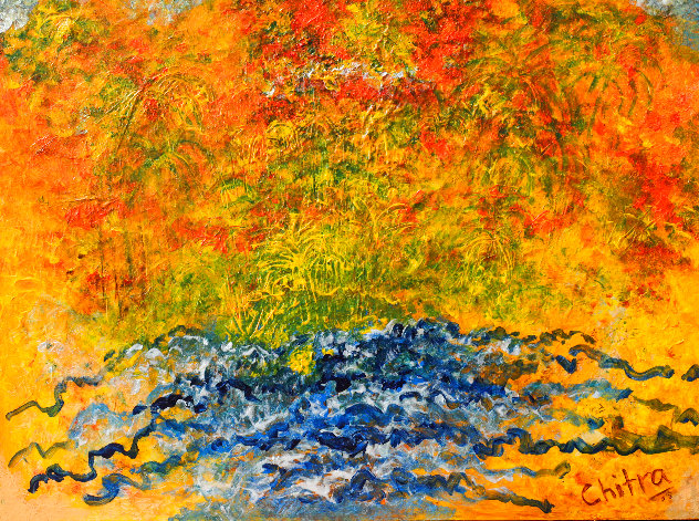 A Tropical Welcome 2016 20x25 Original Painting by Chitra Ramanathan