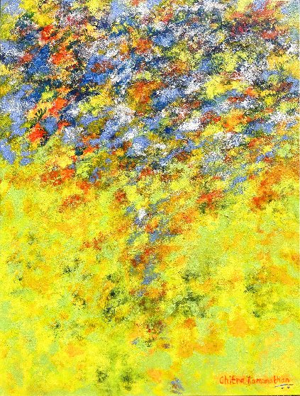 Chitra Ramanathan, original painting, A Rapturous Acclamation by Chitra ...