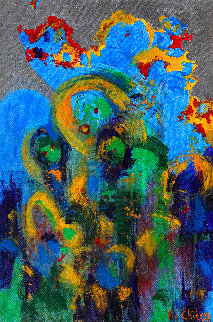 The Ebullient 2008 28x22 Original Painting - Chitra Ramanathan The Ebullient 2008 28x22 Original Painting - Chitra Ramanathan