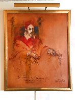Pope Innocent X,  Velasquez 1976 47x40 Huge Original Painting by Ramon Santiago - 1