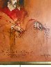 Pope Innocent X,  Velasquez 1976 47x40 Huge Original Painting by Ramon Santiago - 3