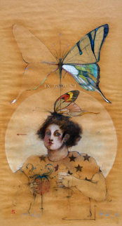 Butterfly Drawing 1979 60x34 Drawing - Ramon Santiago Butterfly Drawing 1979 60x34 Drawing - Ramon Santiago