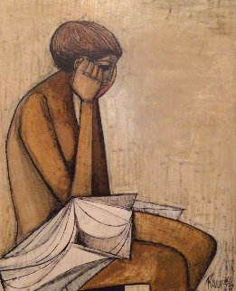 Nude - Sealede 1970 31x27 Original Painting - Lucio Ranucci Nude - Sealede 1970 31x27 Original Painting - Lucio Ranucci
