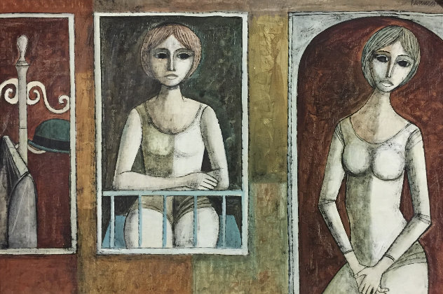 Looking Out 1976 29x41 Original Painting by Lucio Ranucci