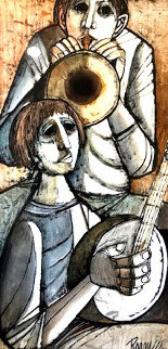 Untitled Portrait of Musicians Watercolor 1969 32x19 Watercolor - Lucio Ranucci Untitled Portrait of Musicians Watercolor 1969 32x19 Watercolor - Lucio Ranucci