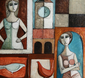Pranzo 1971 40x41 Original Painting - Lucio Ranucci Pranzo 1971 40x41 Original Painting - Lucio Ranucci