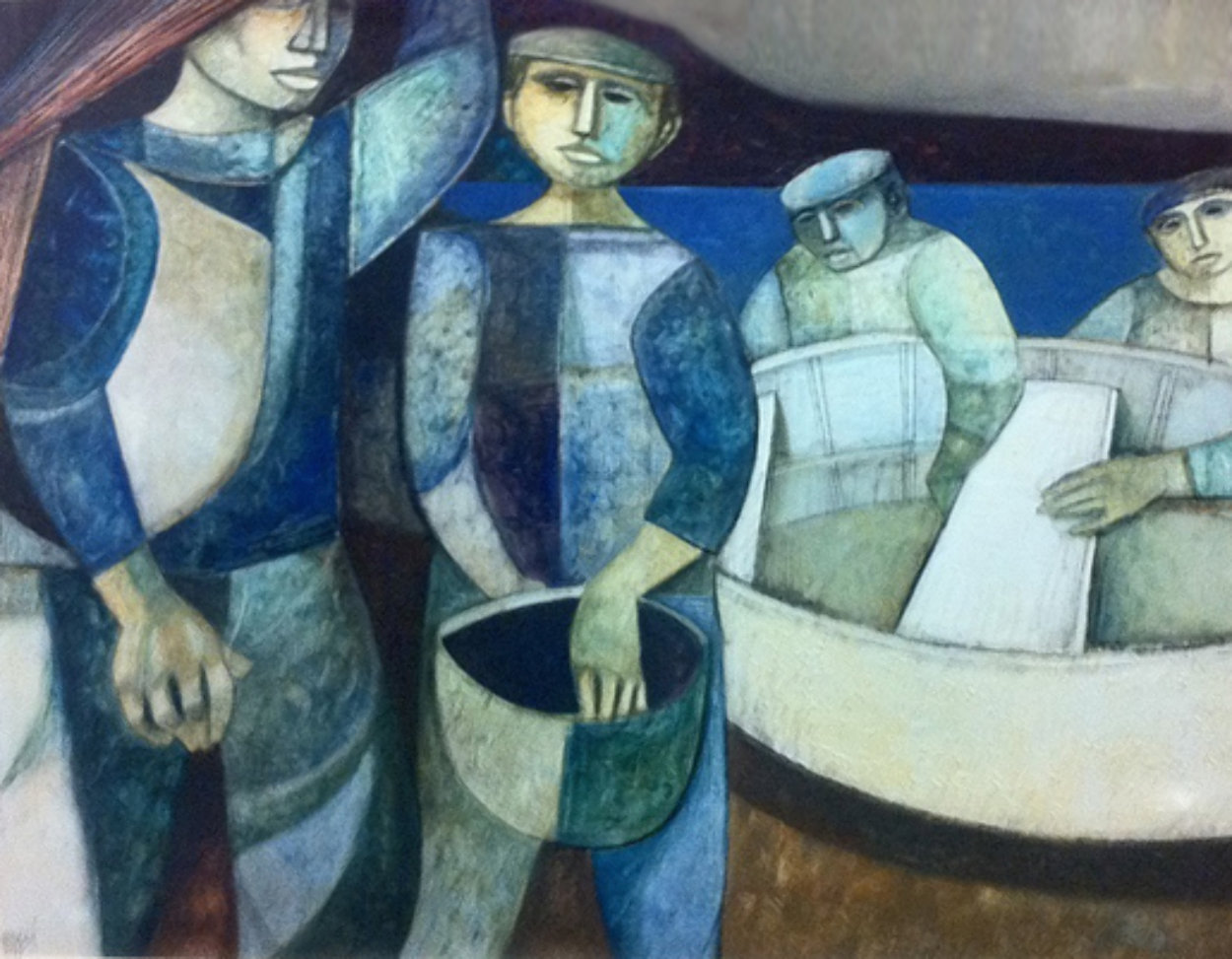 Povera Pesa 1978 39x47 Original Painting by Lucio Ranucci Povera Pesa 1978 39x47 Original Painting by Lucio Ranucci